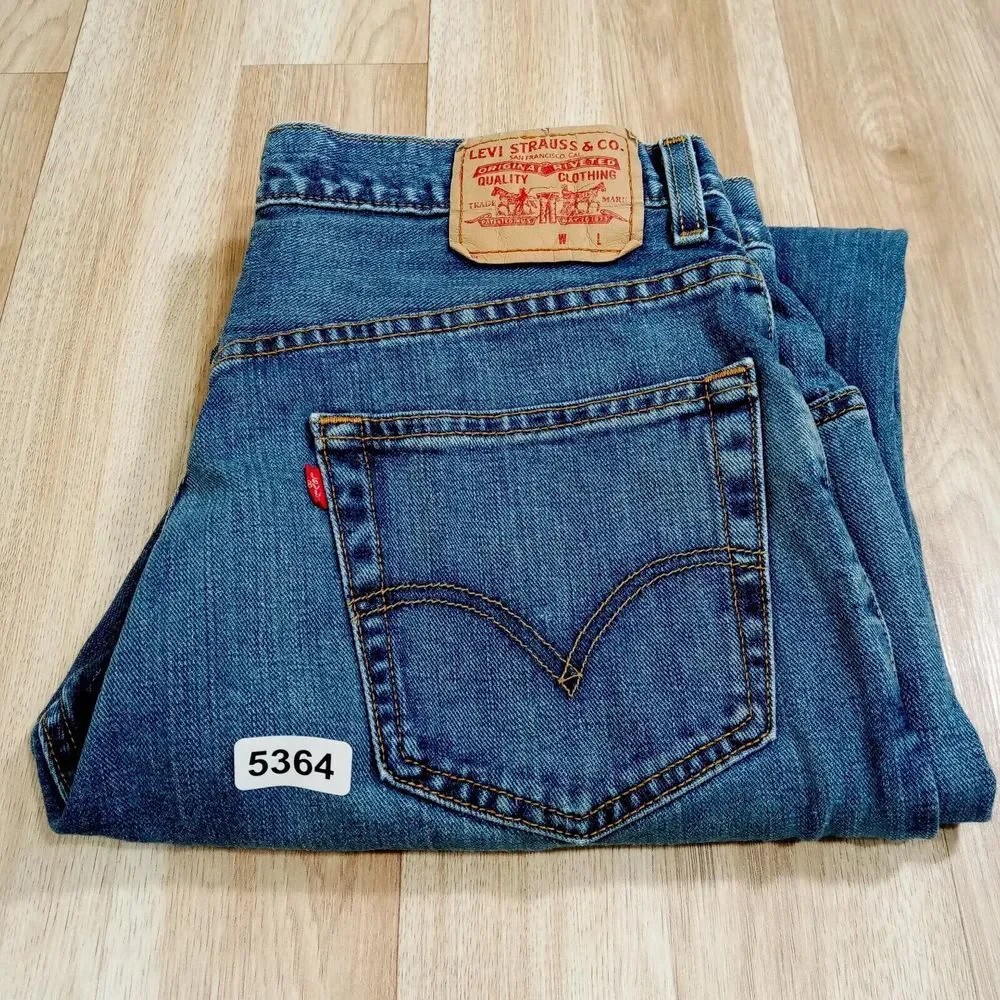Levis 559 Jeans Mens 34x34 Relaxed Fit Straight Cotton Denim‎ Medium Wash